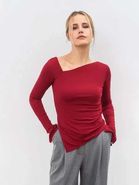 Лонгслів Romashka Вердес віскоза/нейлон бордовий