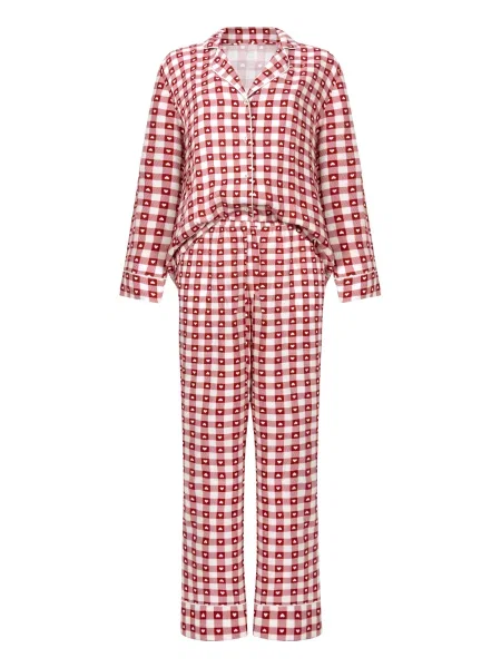 Hunkemöller Pijama roșu intens alb