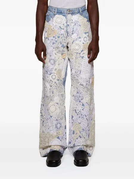 Široké džíny Earthling Vip modré