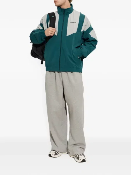 Vestă Adidas alergare cu dungi tricotate albastru