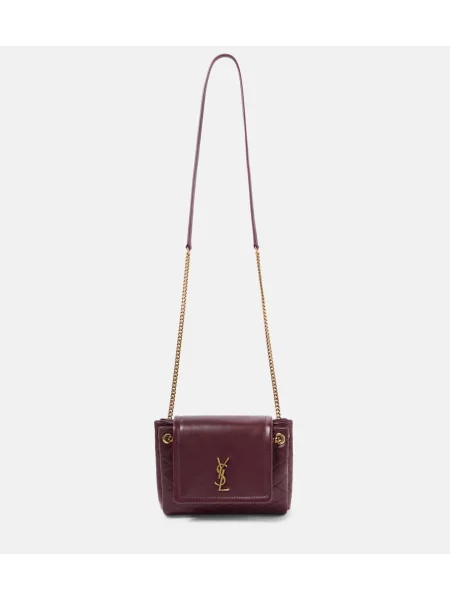 Geanta de piele Saint Laurent din piele bordo
