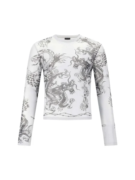 Ed Hardy Tricou Schlange und Drache gri deschis negru