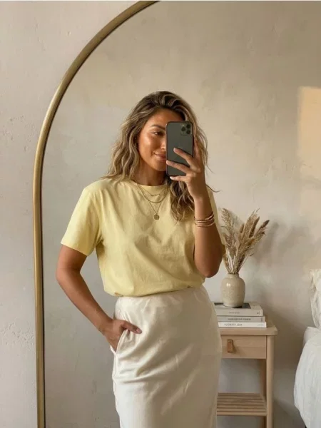 Футболка basic yellow jeans жовта