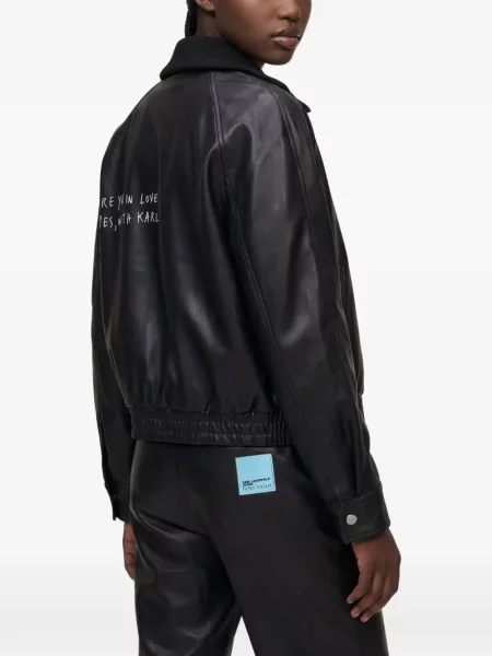 Geacă de blugi Karl Lagerfeld Jeans negru