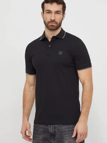 Polo tričko Boss Orange černá