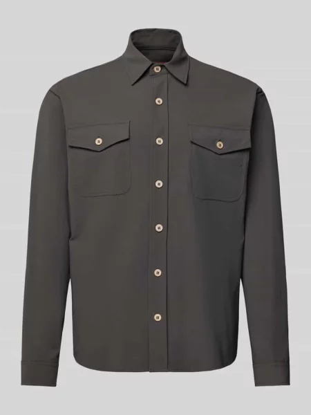 Koszulowa kurtka z zapięciem na Cruna biała