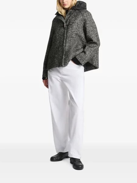 Palton Fay cu model herringbone negru