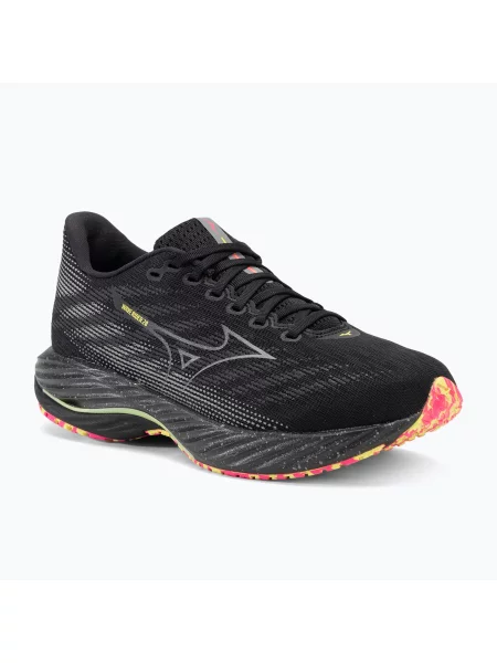 Мъжки обувки за бягане Mizuno Wave Rider 28 black/silver/sunny lime черно
