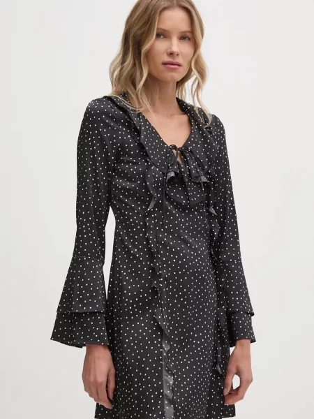 Sisley sukienka mini rozkloszowana czarny