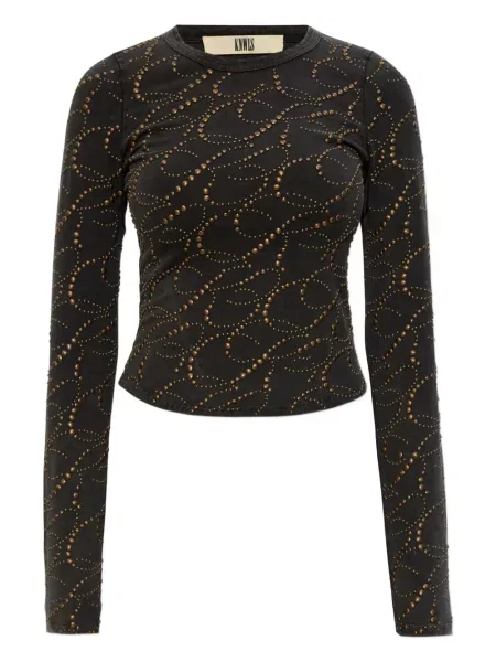 Top Knwls z ćwiekami czarny