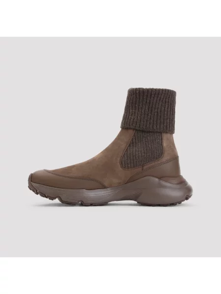 Botki Tod's wełniane brązowe
