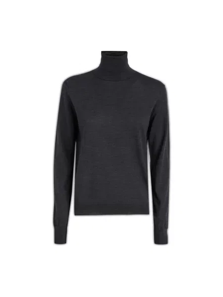 Sweter z golfem Maison Margiela wełniany szary