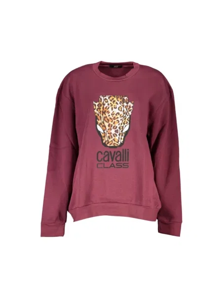 Bluza polarowa Cavalli Class polarowa elegancka fioletowa