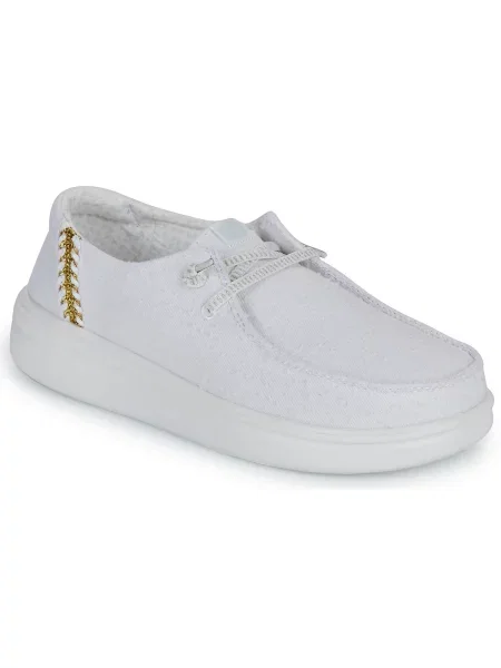 Plátěné mokasíny Heydude bílé