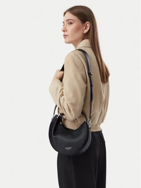 Emporio Armani mala torba hobo za žene kožna crna