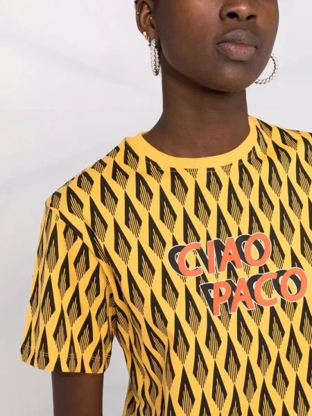 Tričko Paco Rabanne s potiskem žluté