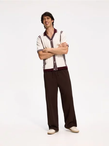 Reserved Pantaloni loose maro-închis maro
