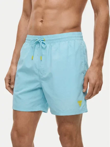 Guess Pantaloni scurți pentru înot celest albastru
