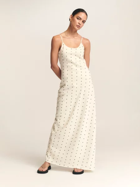 St MRLO Rochie Myrtle ecru negru
