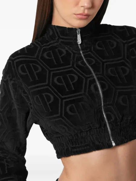 Geacă Philipp Plein din jacard negru