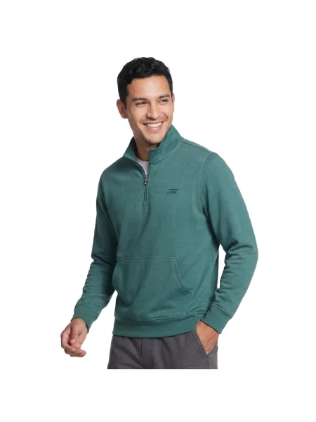Bluza dresowa sportowa Weekend Easy ¼ Zip zielona