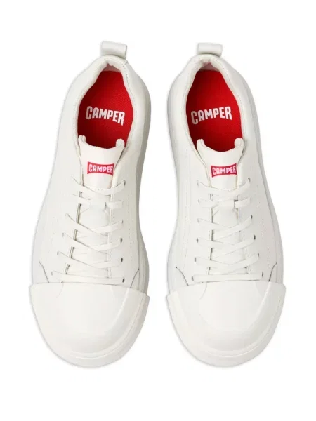 Sneakerși Camper cu șireturi din piele alb