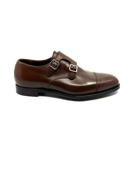 Półbuty Crockett & Jones skórzane na sprzączkę brązowe