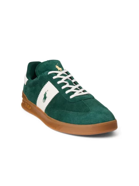 Lniane sneakersy Ralph Lauren zielone