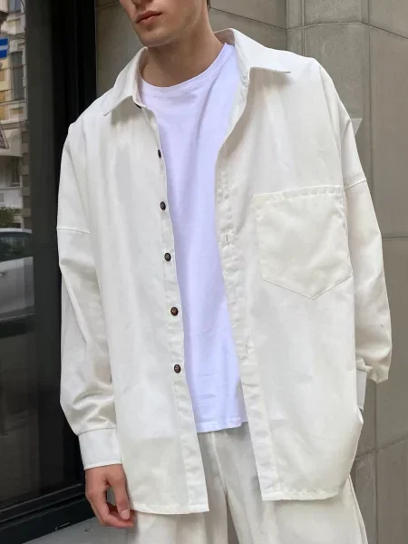 Сорочка IJ ij-sorochka-linen-milk-man молочний льон/віскоза