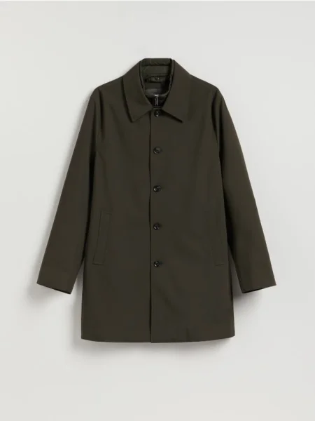 Reserved Jachetă simplă cu guler verde-maroniu verde