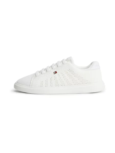 Sneakerși Tommy Hilfiger tricotate alb