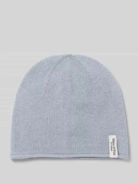 Czapka beanie z naszywką z logo z mieszanki wełny Marc O'polo niebieska