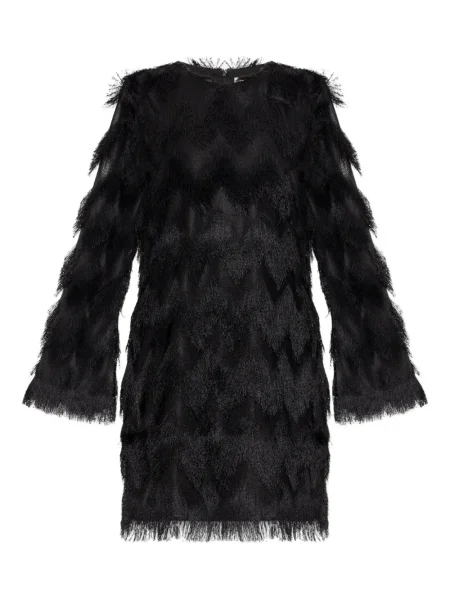 Rochie maxi Munthe cu franjuri lungă de costum negru