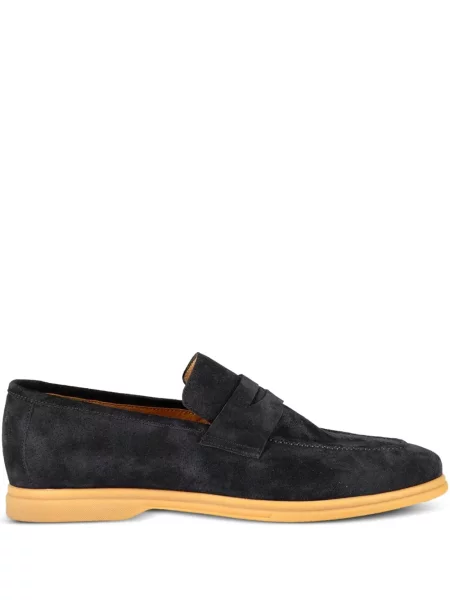 Pantofi loafer Eleventy din piele de căprioară albastru