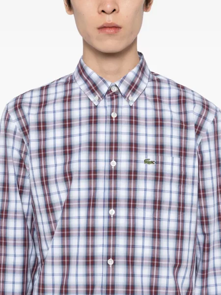 Карирана риза Lacoste синьо