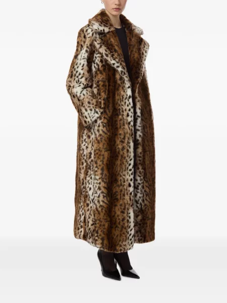 Lung palton Apparis cu imagine cu model leopard maro