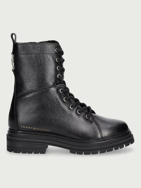Tommy Hilfiger De piele botine TH Emboss negru