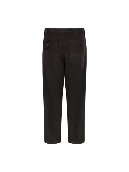 Spodnie Prada z logo retro czarne
