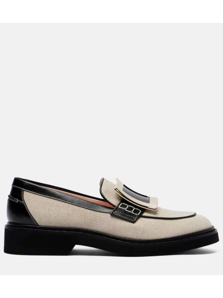 Pantofi loafer Roger Vivier din piele bej