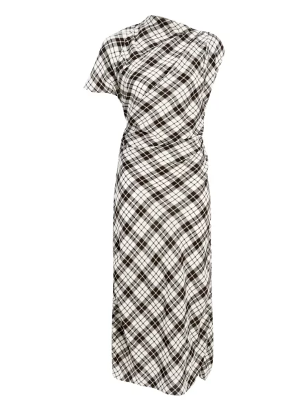 Rochie Proenza Schouler în carouri asimetrică negru