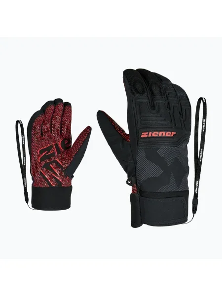 Férfi síelő kesztyű ZIENER Garim As szürke tinta/camo. Méret: fekete