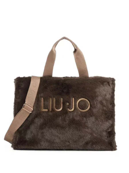 Shopper rankinė Liu Jo su autografu su kailiu ruda
