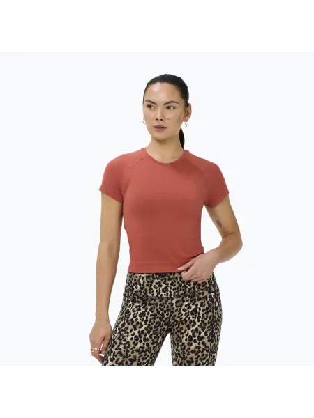 Női jóga póló Sweaty Betty Athlete Crop Seamless Workout terrazzo red. Méret: L piros