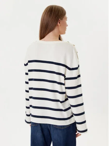 Tommy Hilfiger Blúzka Gold Button Écru zlatá