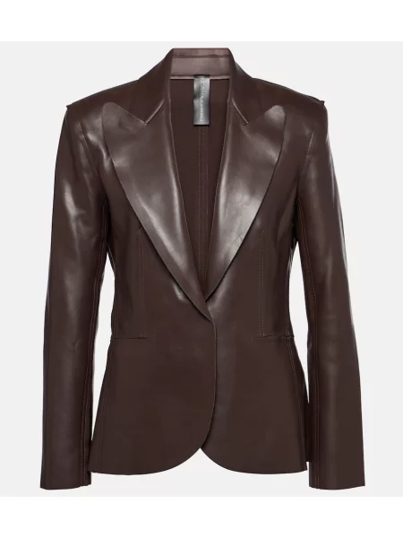 Sacou Norma Kamali din piele maro