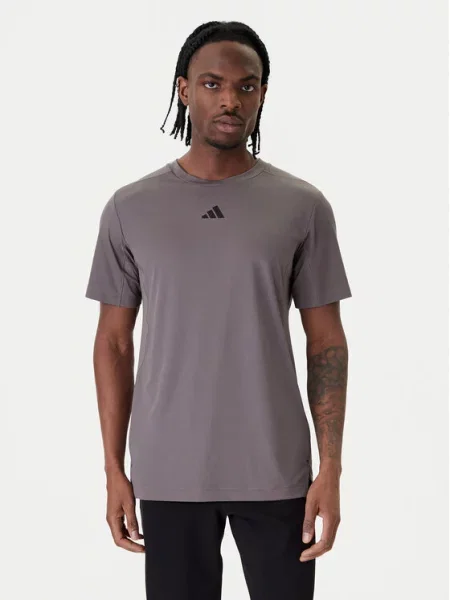 Футболка Adidas в полоску серая