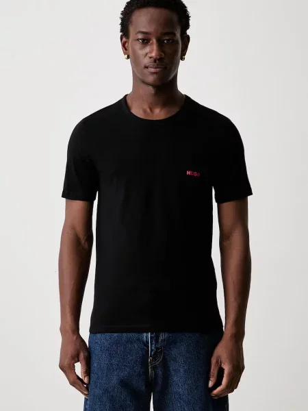 HUGO tričko T-SHIRT RN TRIPLET P šedé