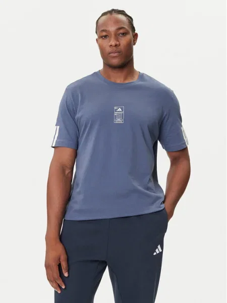 Тениска adidas Stadium Ticket Loose Graphic T-Shirt с принт синьо