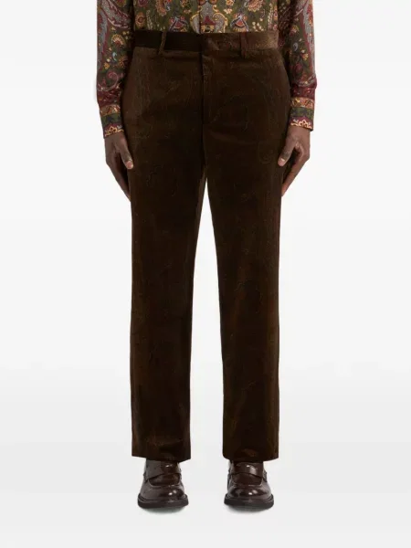 Pantaloni Etro de catifea maro