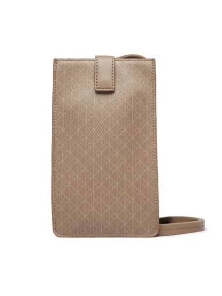 Calvin Klein Geantă pentru telefon Emblem Aop Phone Crossbody maro